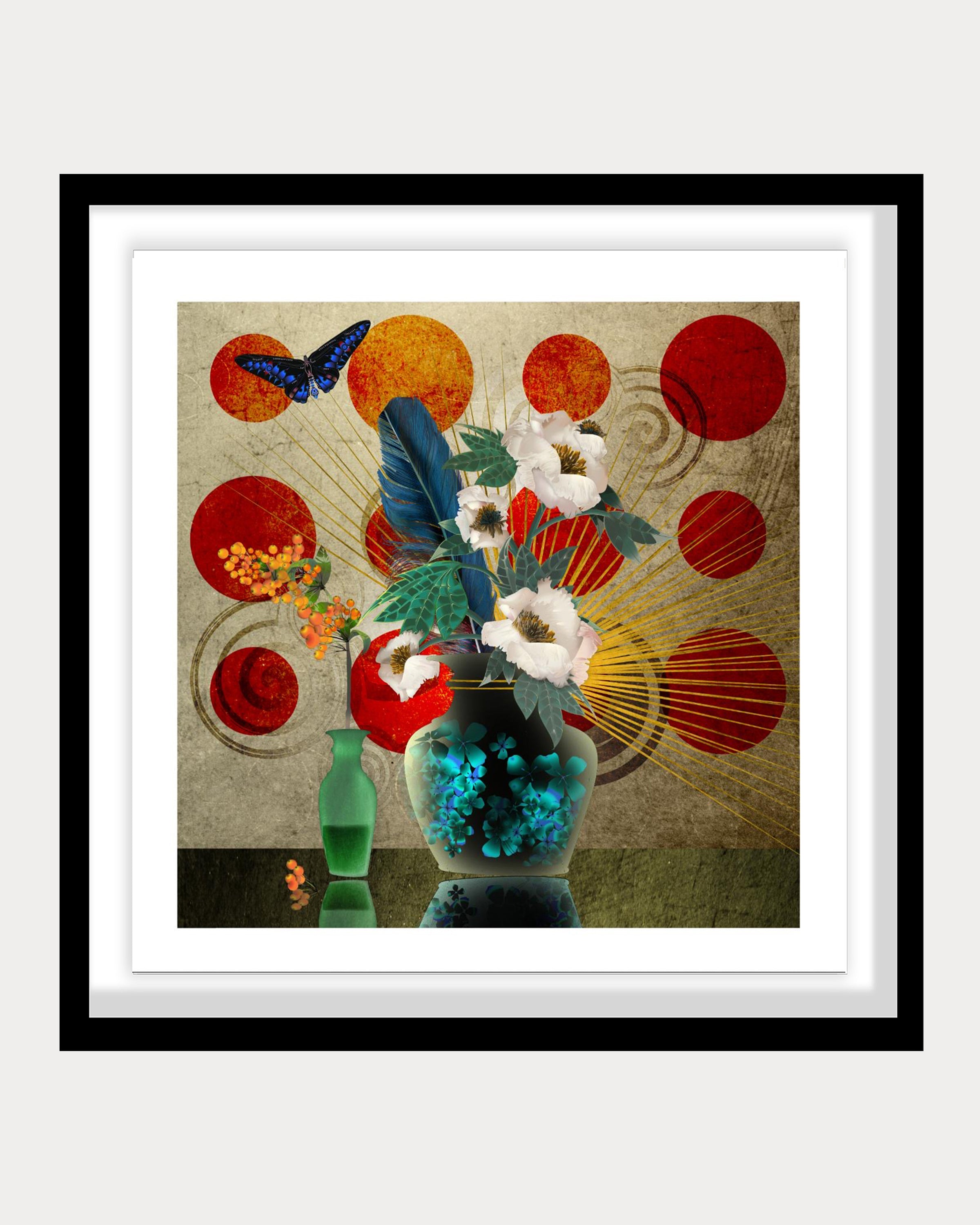 Peonies & Feathers: A Still Life