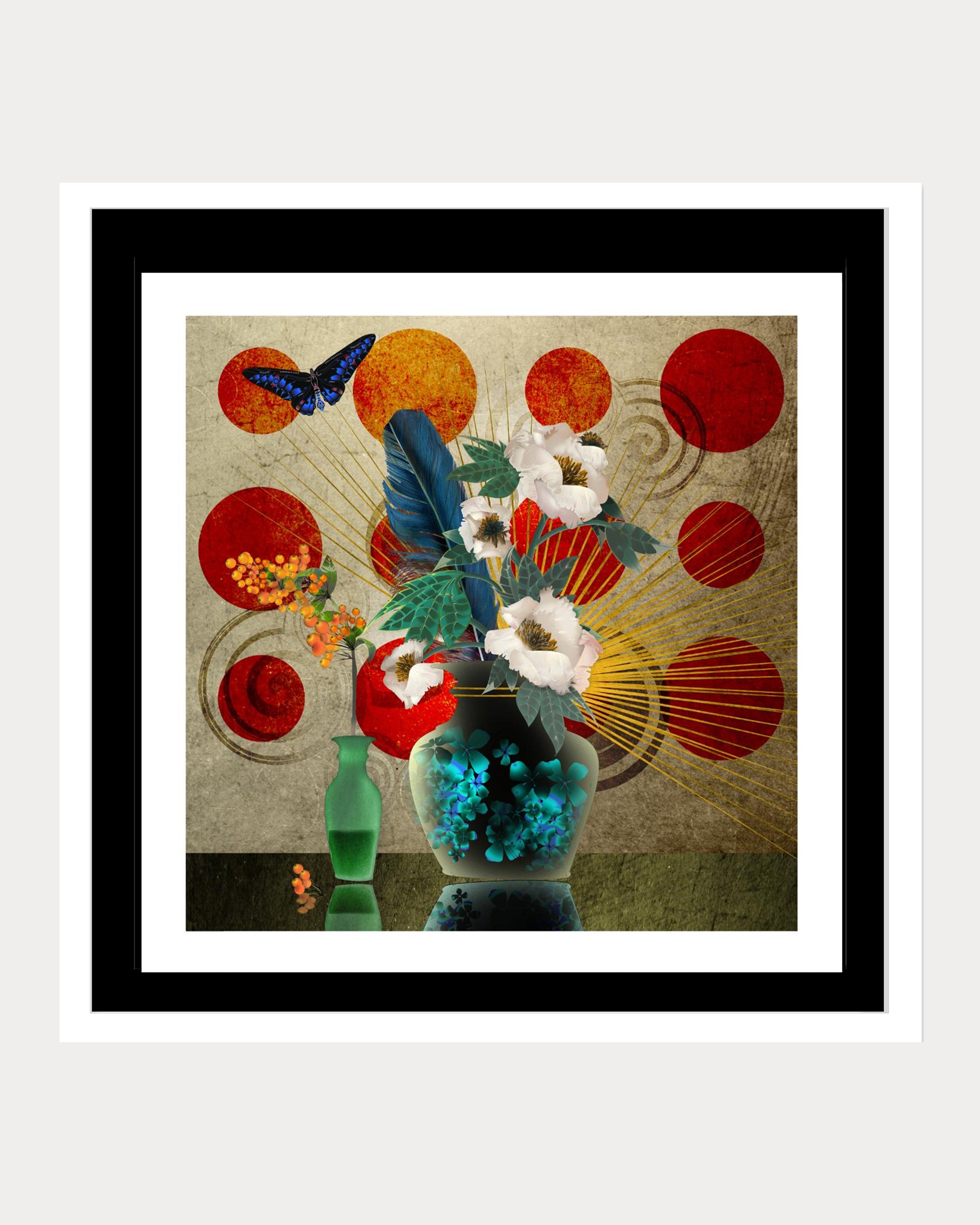 Peonies & Feathers: A Still Life