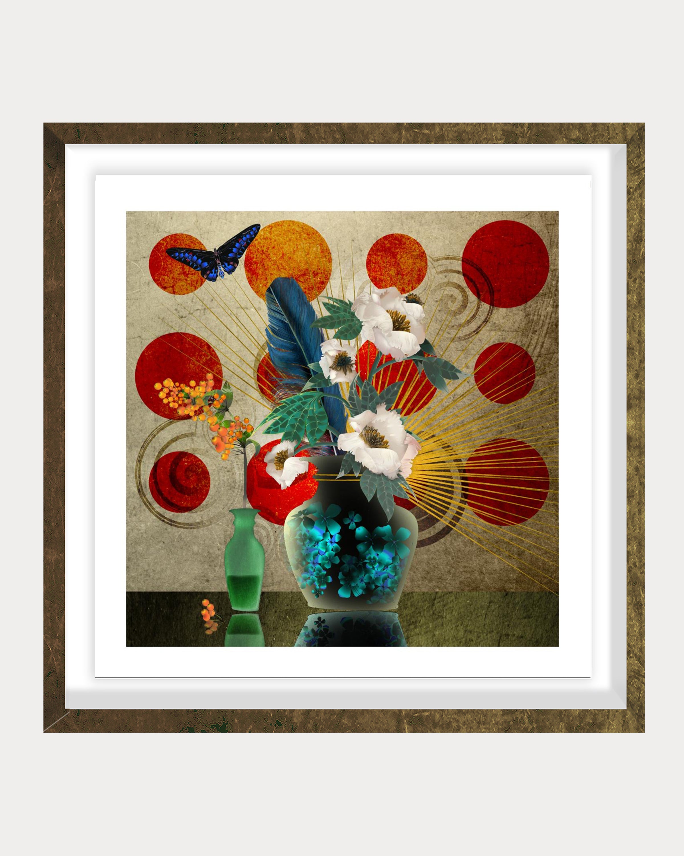 Peonies & Feathers: A Still Life