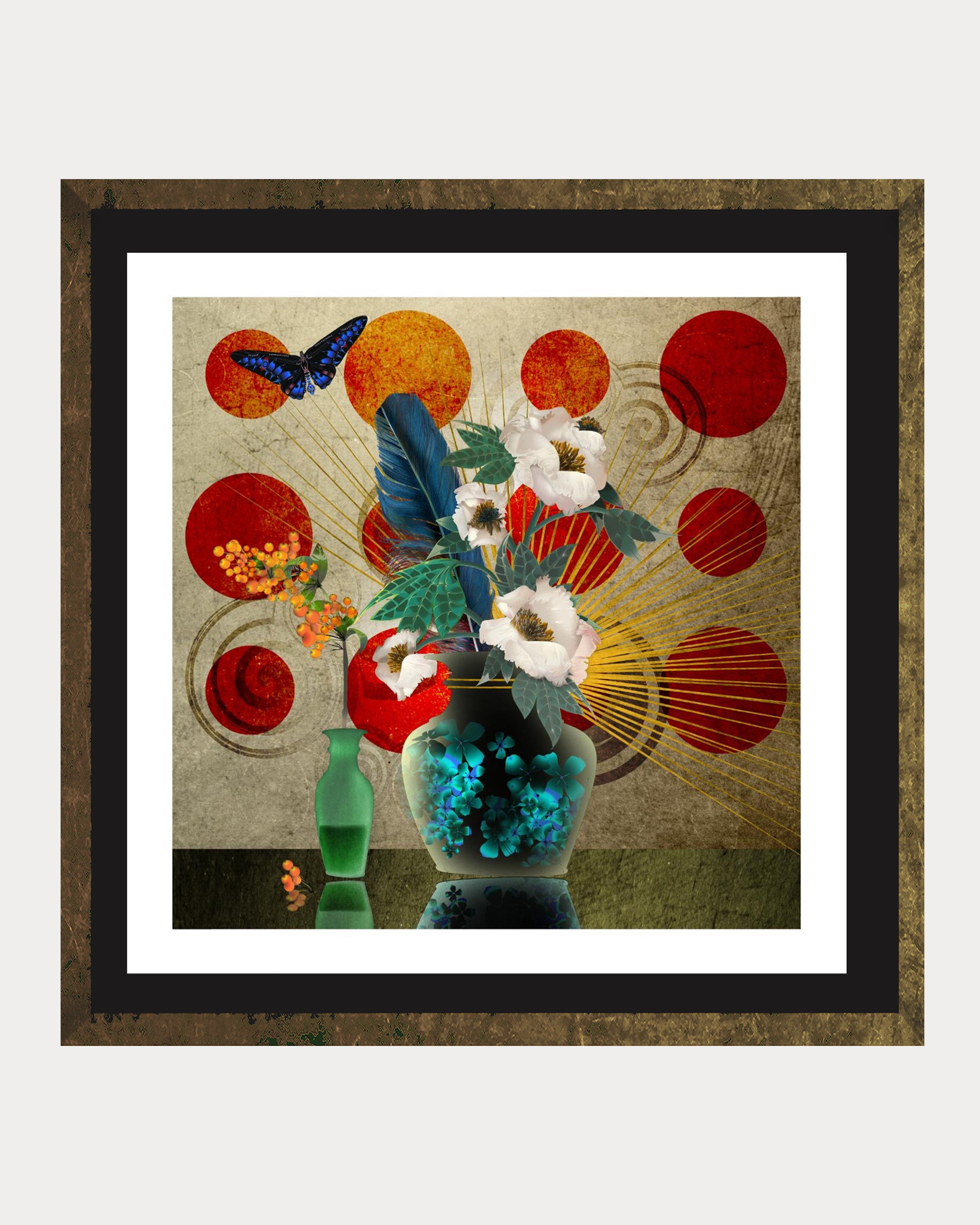 Peonies & Feathers: A Still Life