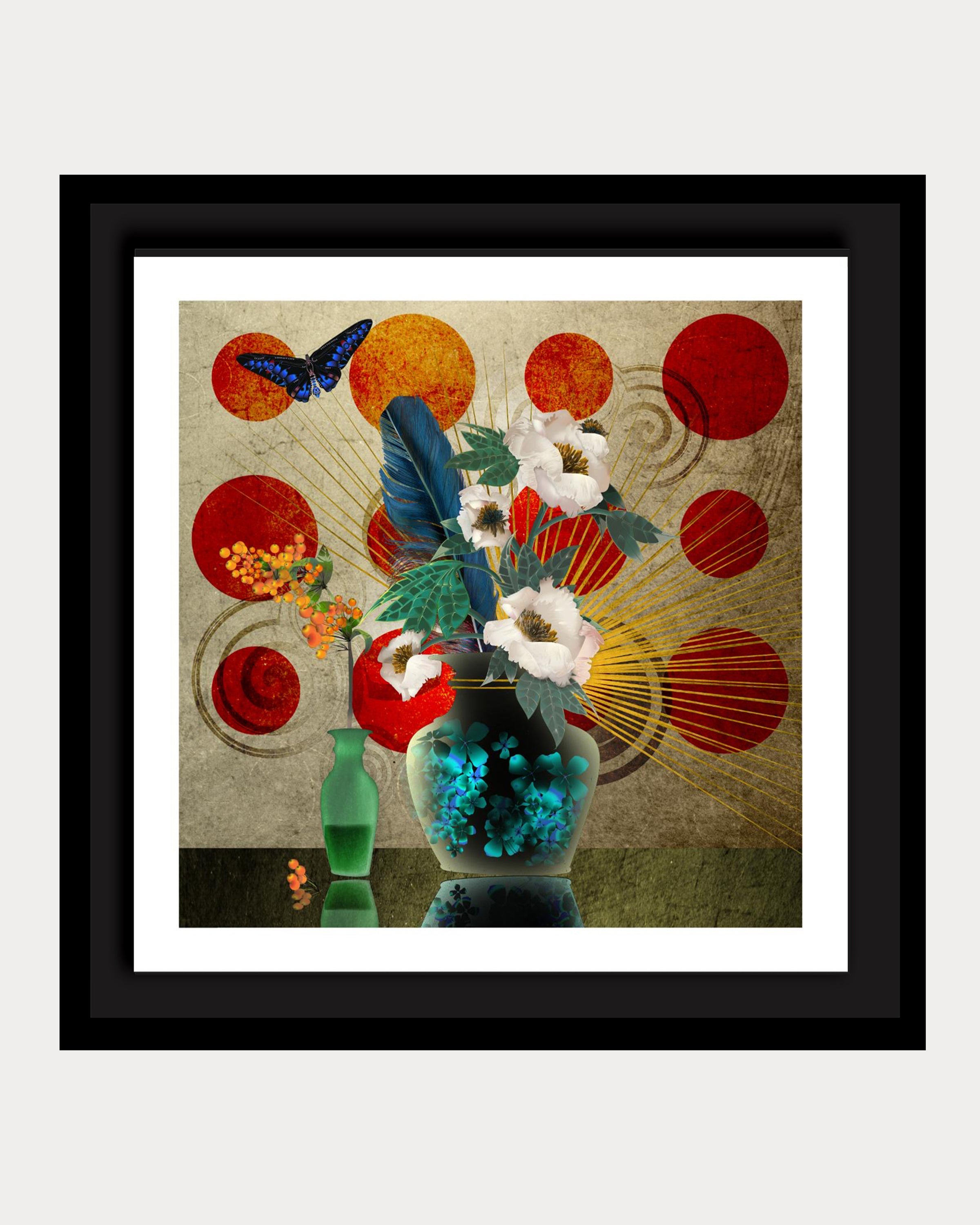 Peonies & Feathers: A Still Life