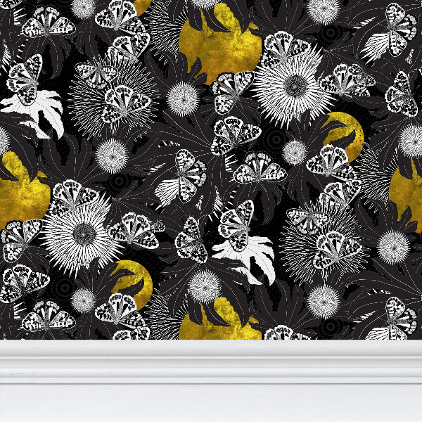 Butterfly Moon Repeat Wallpaper