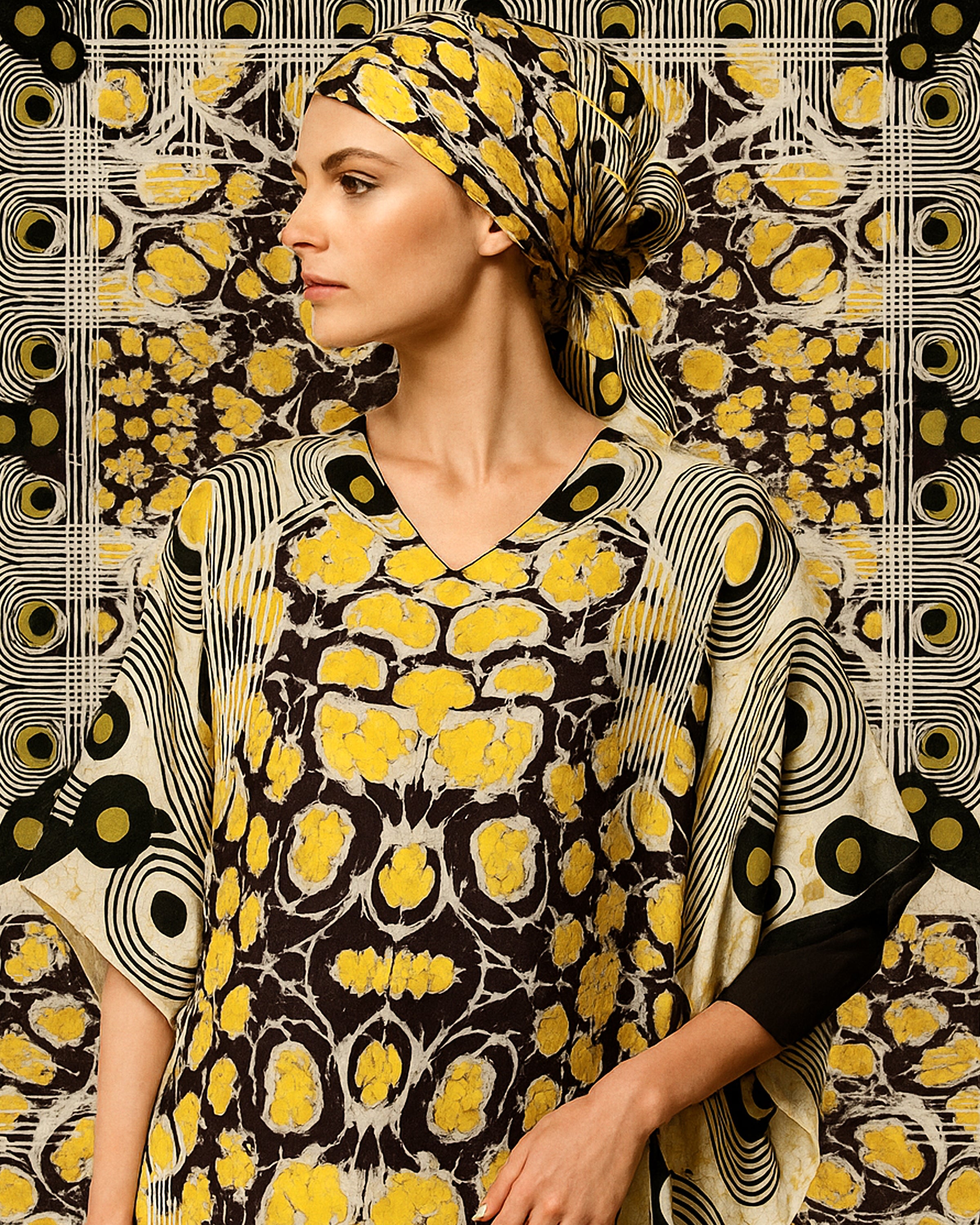 Yellow Marble Kaftan
