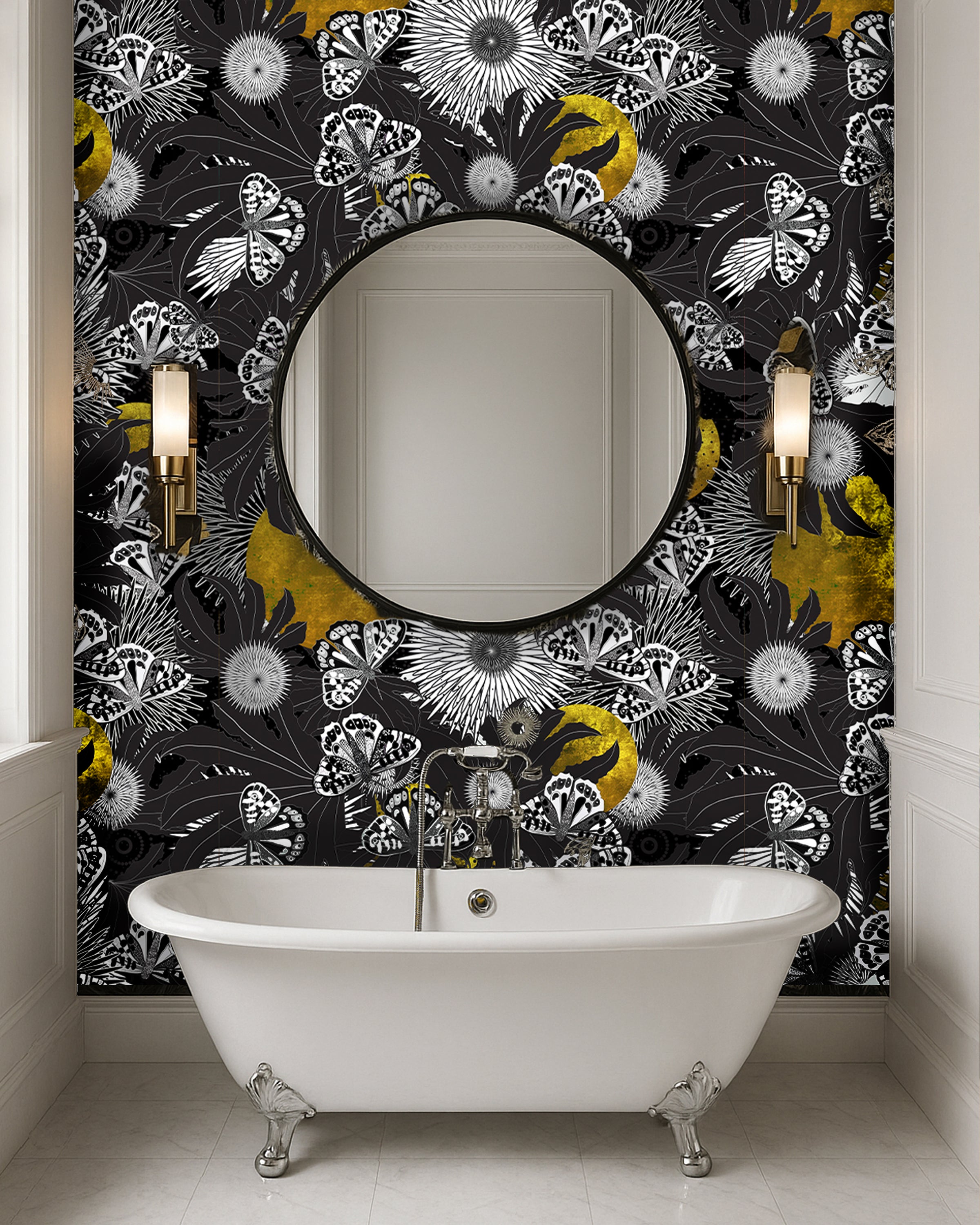 Butterfly Moon Repeat Wallpaper