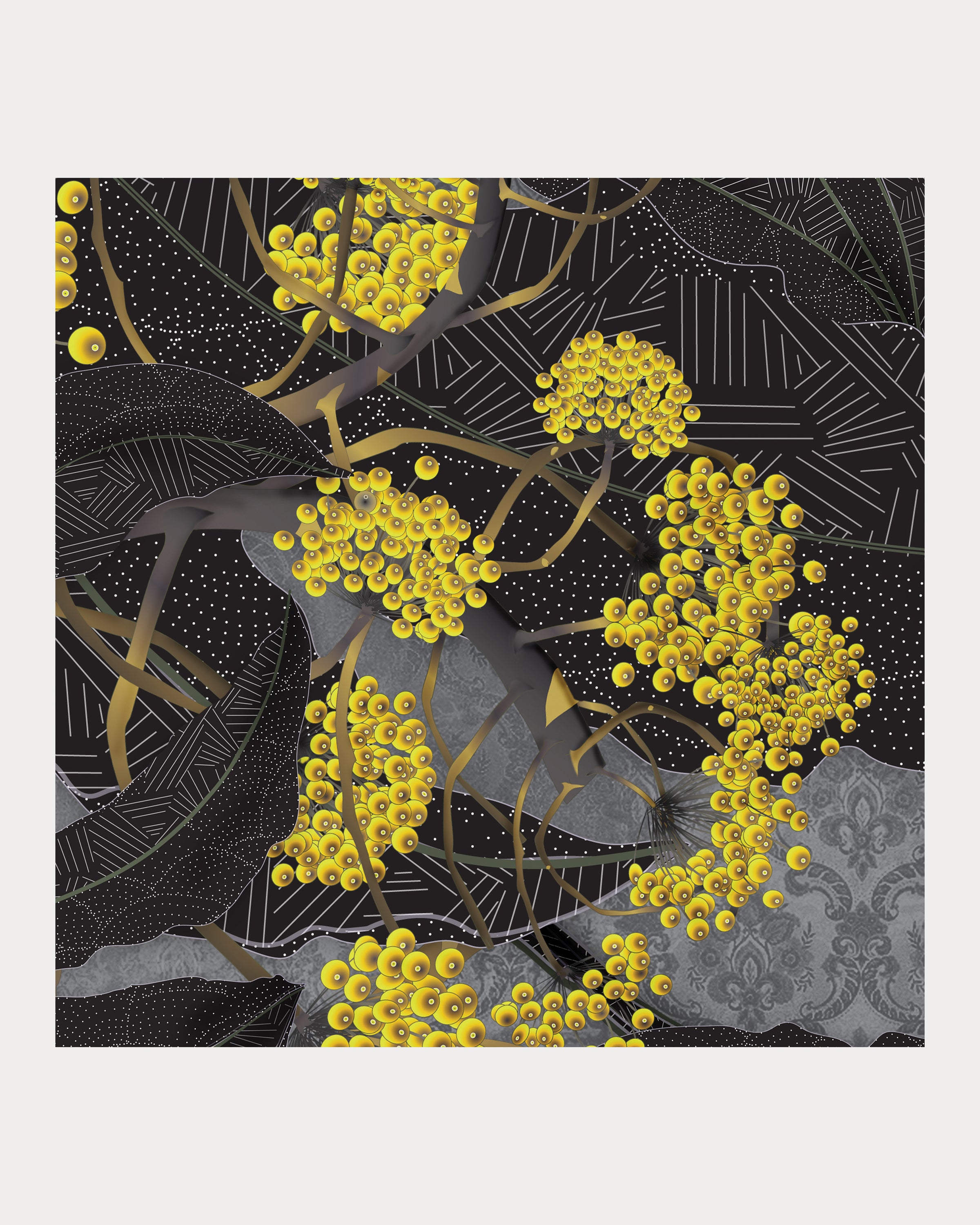 Fatsia Yellow Fabric Sample