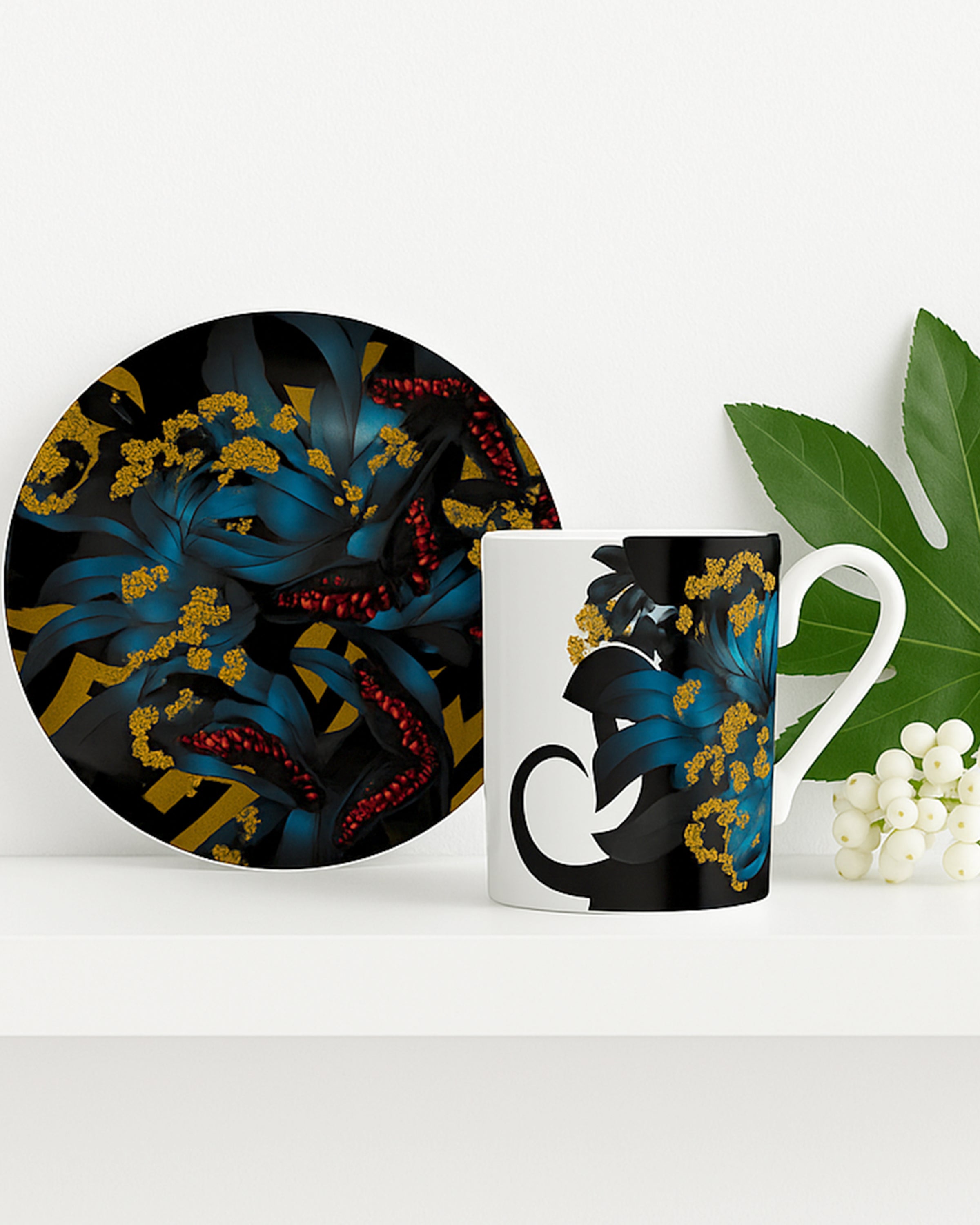 Fatsia Coffee Cup & Saucer