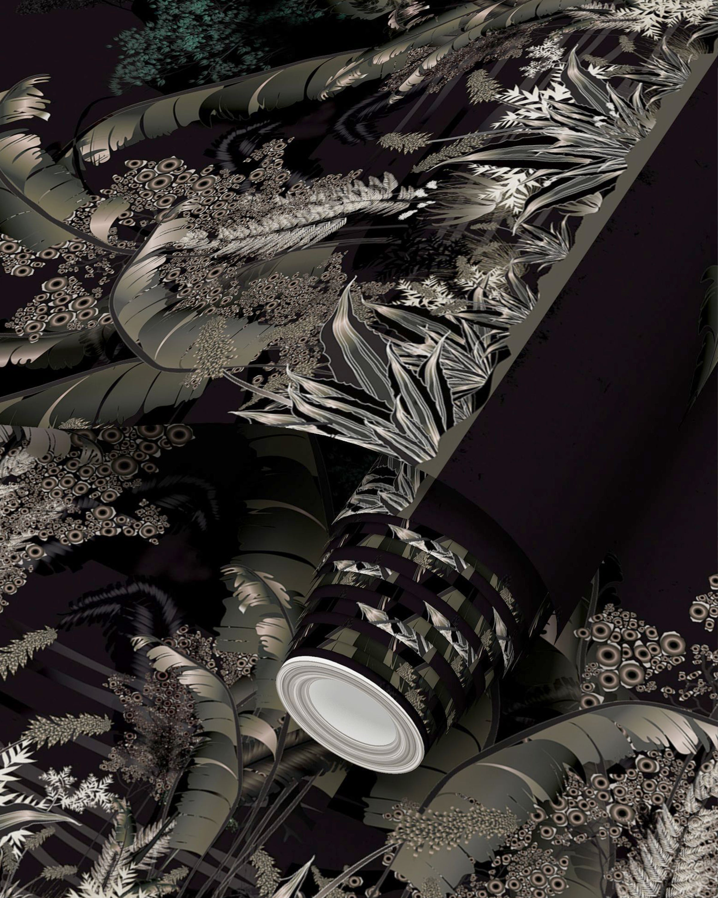 Jungle Palm Dark Wallpaper Sample