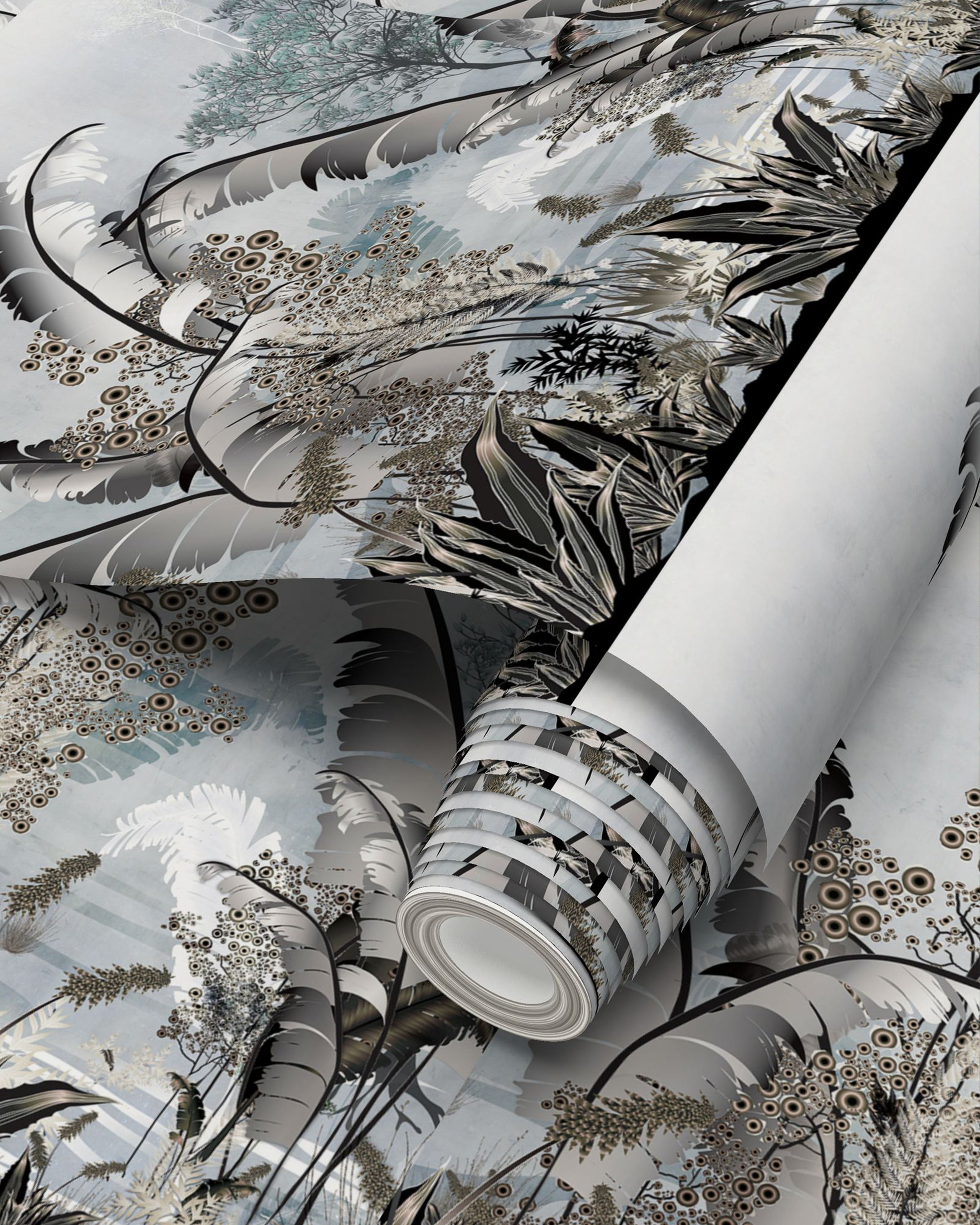 Jungle Palm Light Wallpaper Sample