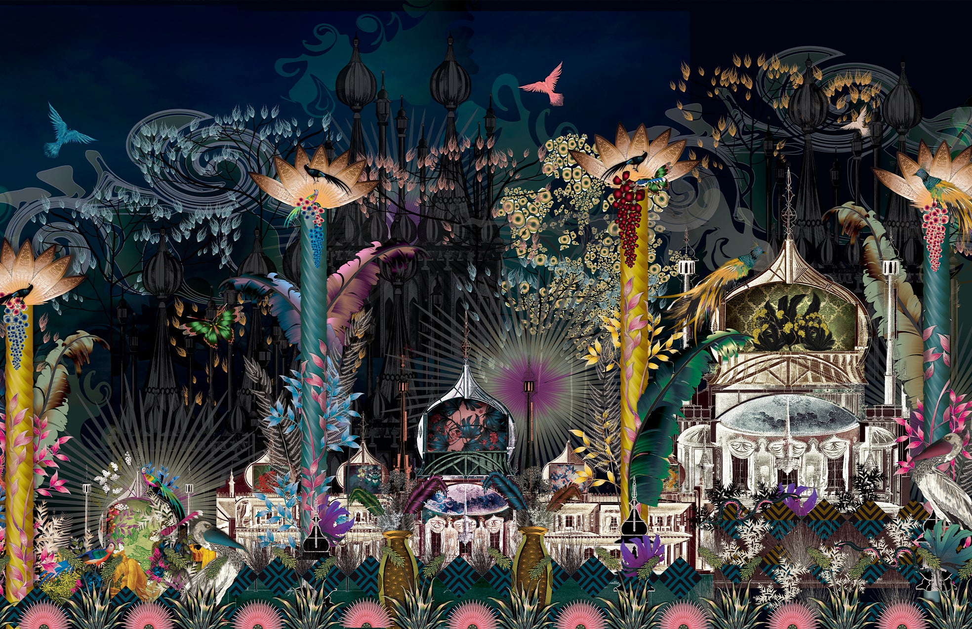 Night Garden Wallpaper Mural