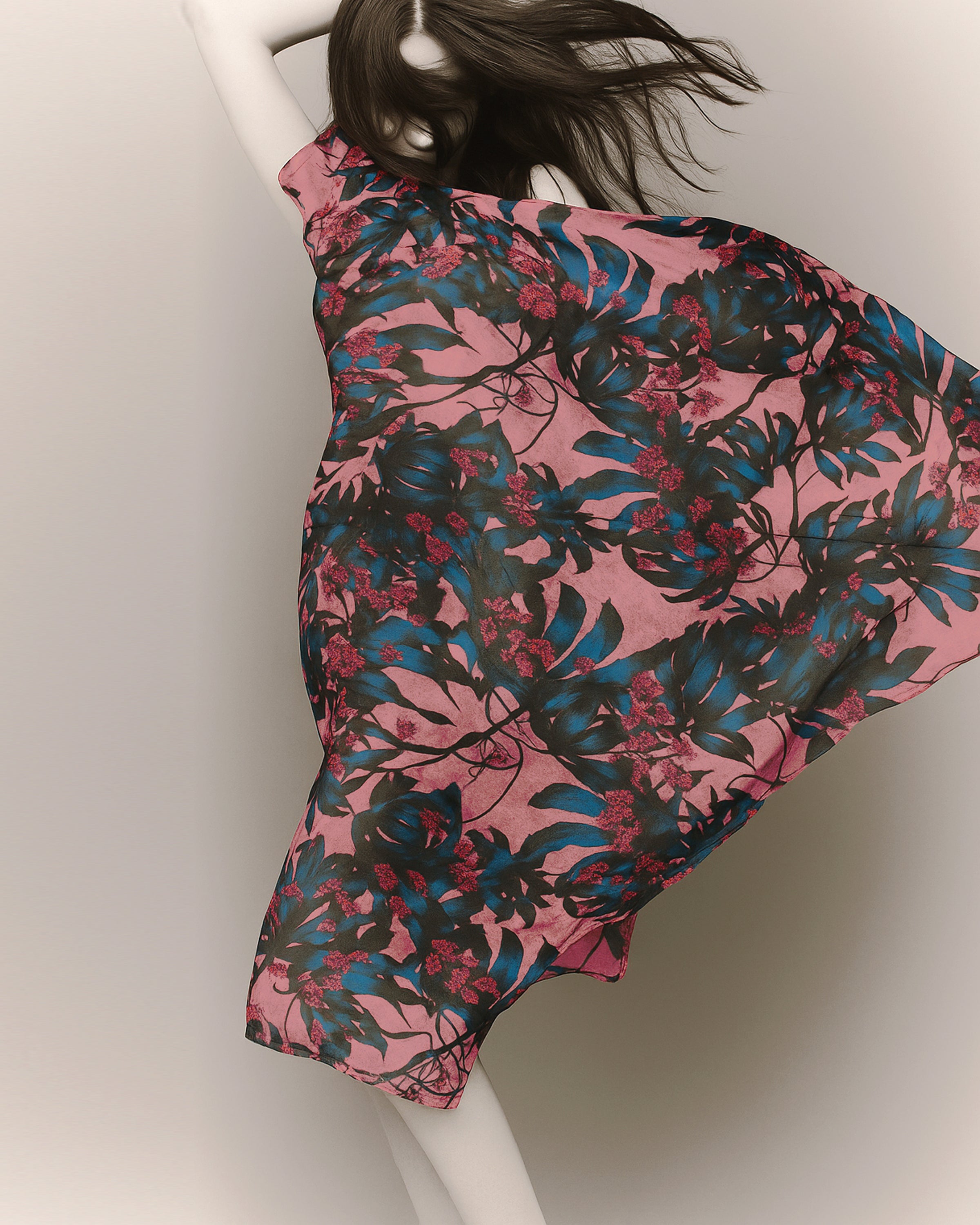 Fatsia Pink Fashion Fabric