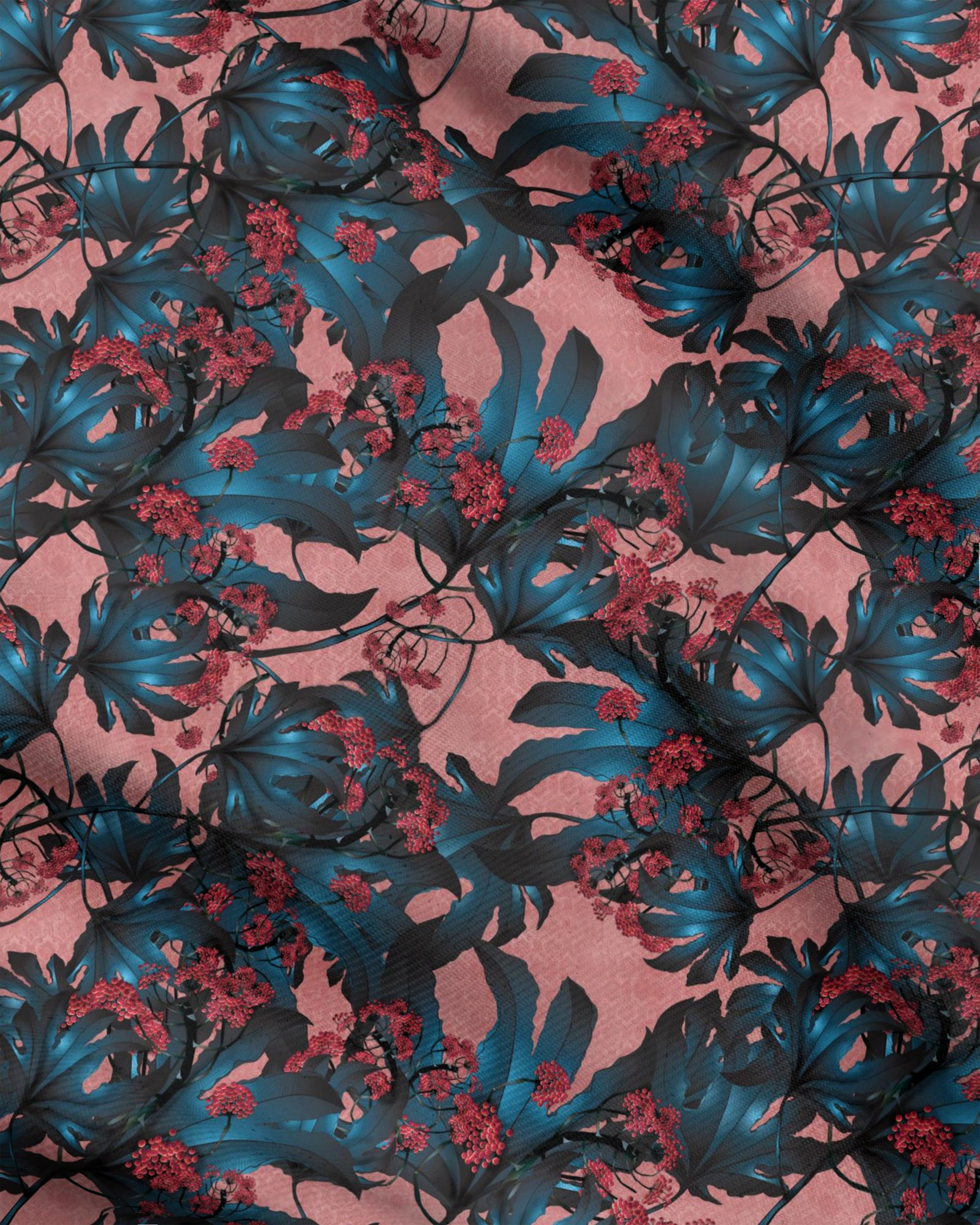 Fatsia Pink Fashion Fabric