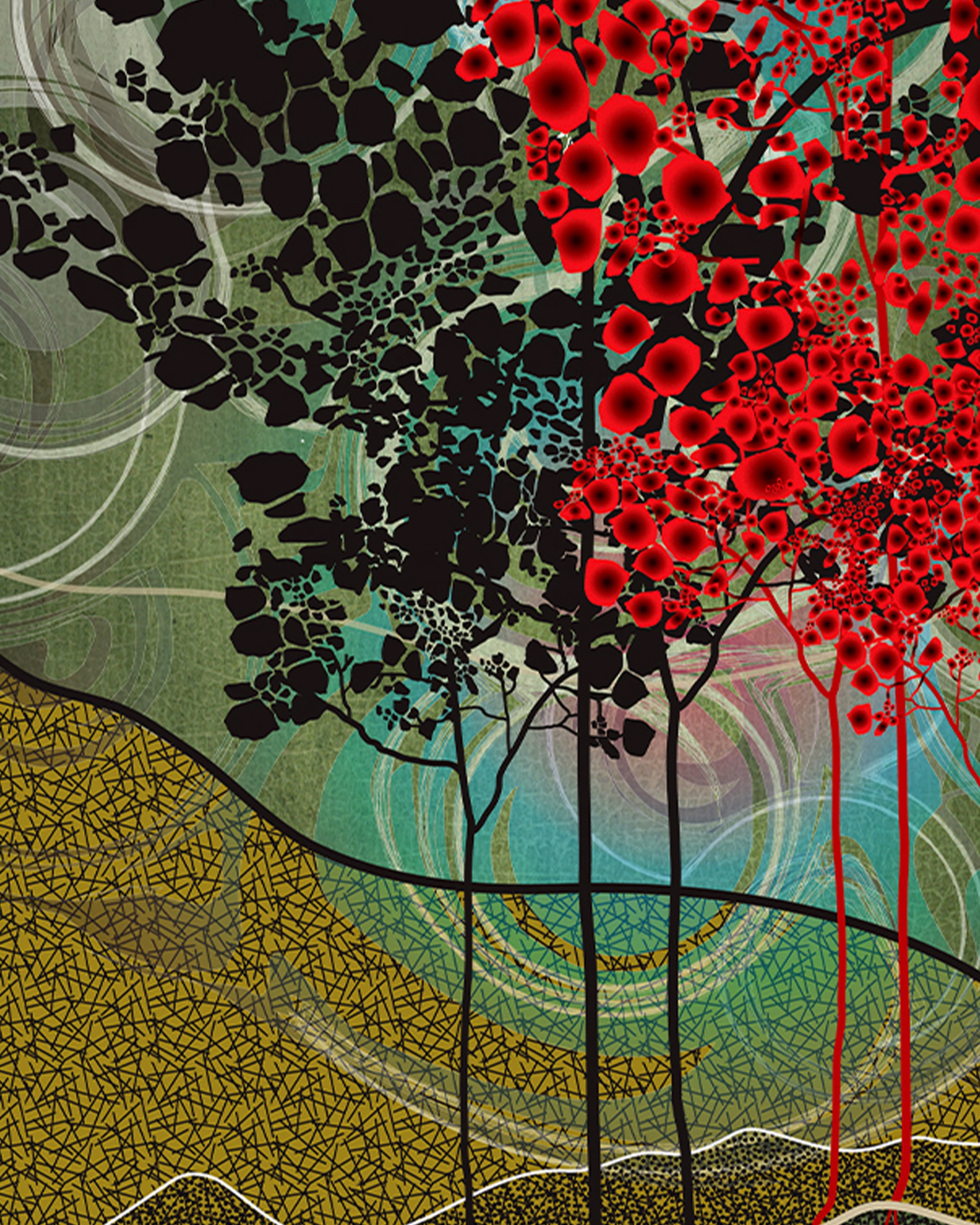 Red Tree Wallpaper Sample