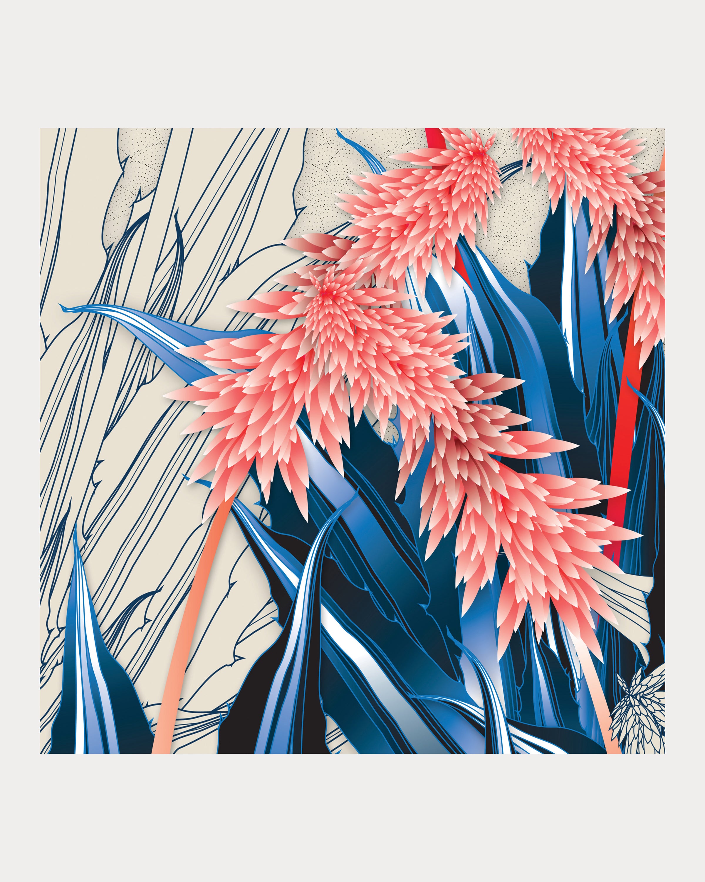 Fatsia Pink Fabric Sample