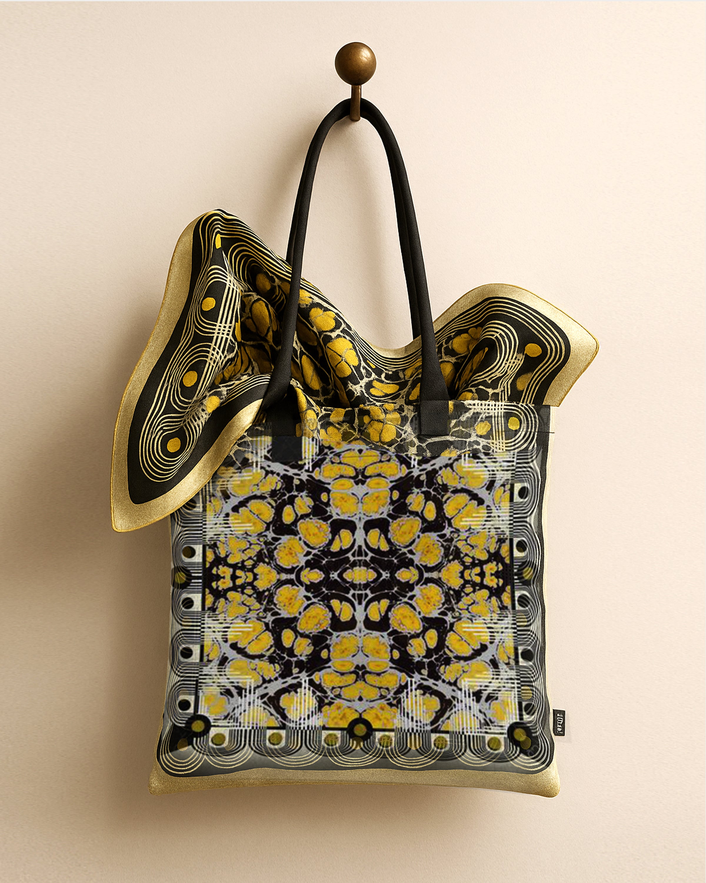 Yellow Marble Tote Bag