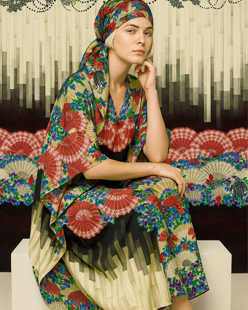 Red Fans Kaftan
