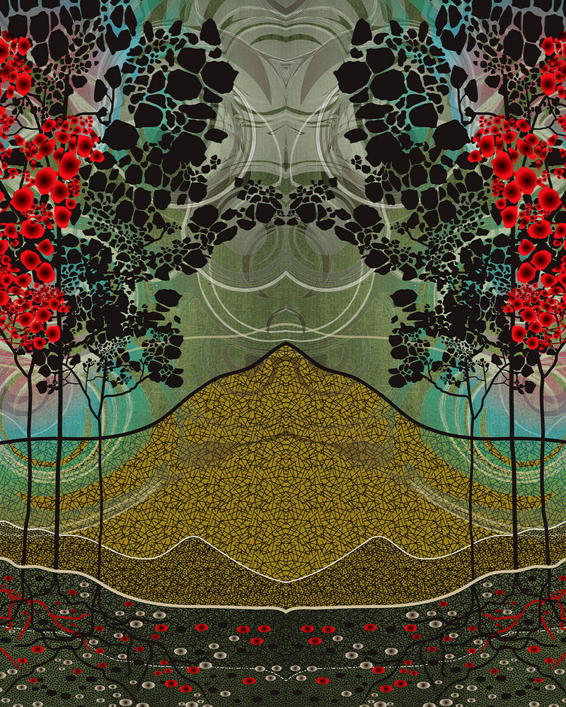Red Trees Wallpaper Mural